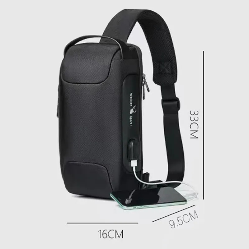 Vodootporna Moderna torbica Anti Thief + Usb za power bank vodootporna torbica anti thief — prednja strana