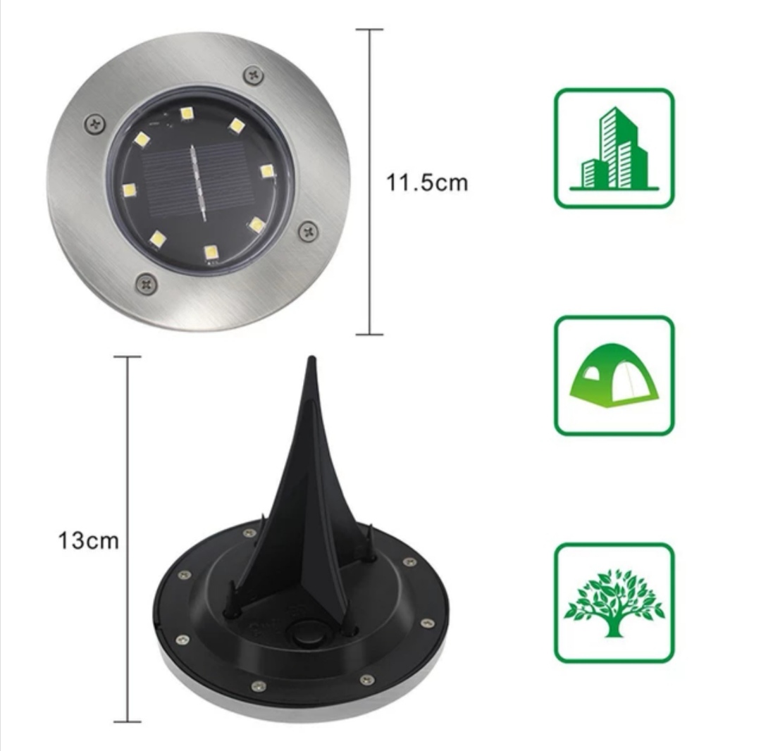 Solarne LED Lampe za dvoriste sa 8 dioda solarne LED lampe za dvorište — detalji