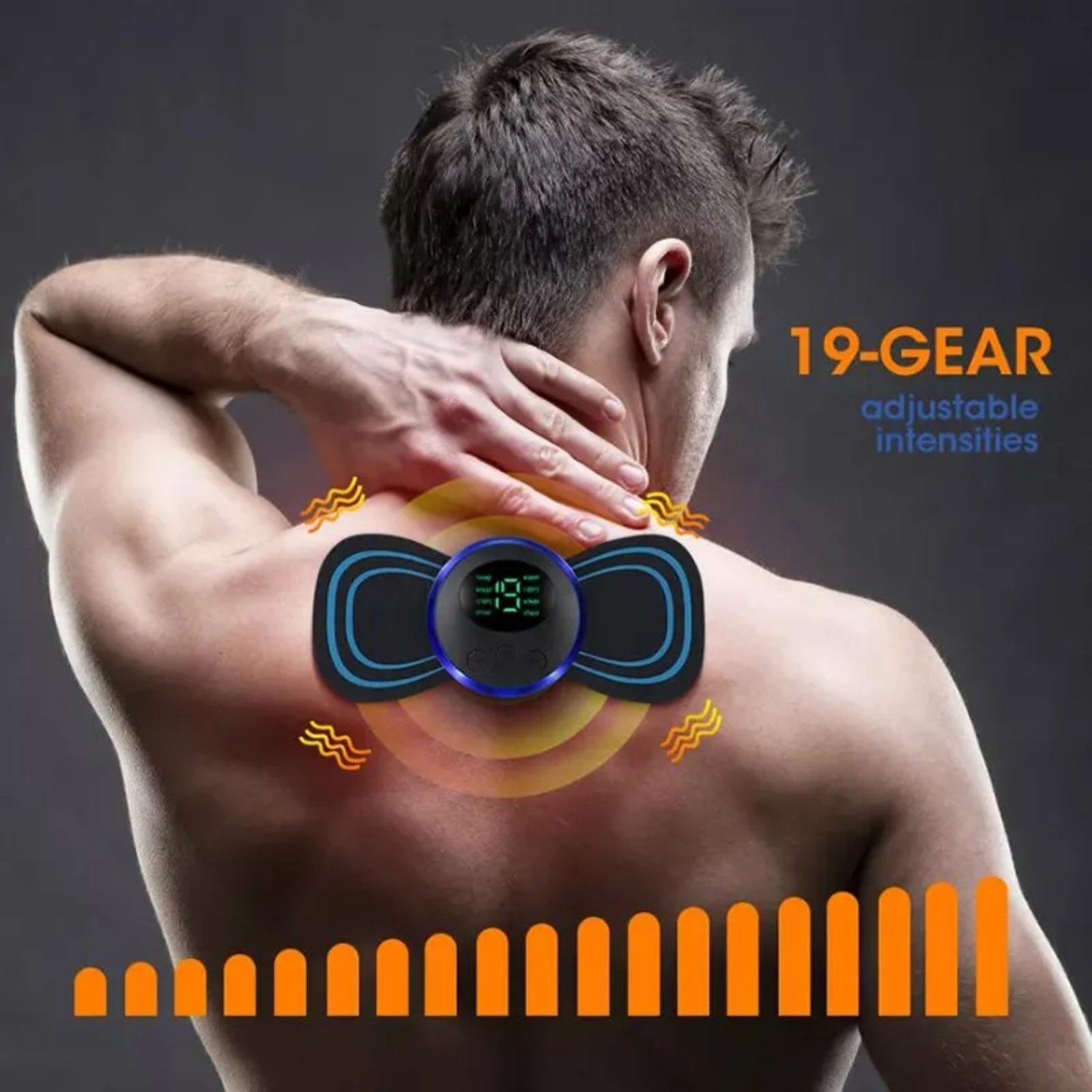 EMS masažer stimulator mišića za CELO TELO 1+1 gratis EMS masažer stimulator mišića — prednja strana