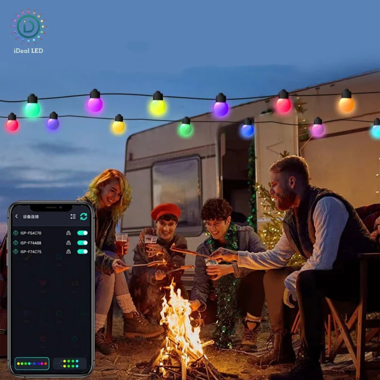 Led RGB lampice za dekoraciju dvorista ili kuce 10m sa aplikacijom LED RGB lampice sa aplikacijom — detalji