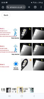 solarni LED reflektor — prikaz funkcija