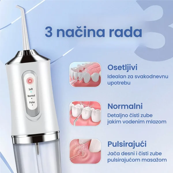 bežični tuš za zube — prednja strana