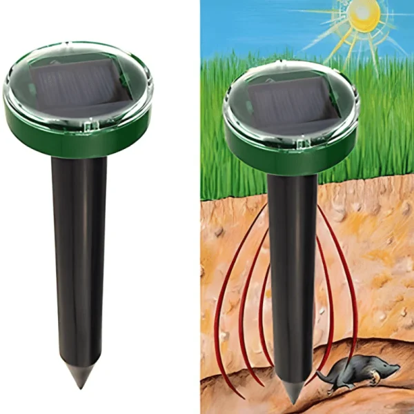 solarni rasterivač krtica — prednja strana