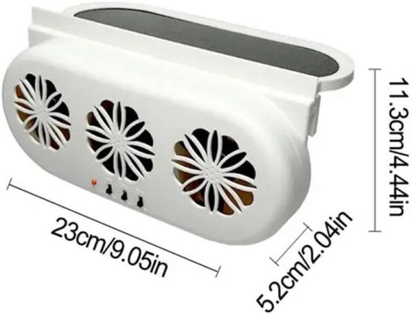 solarni auto ventilator — prednja strana