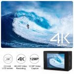 akciona kamera 4K WiFi — prednja strana
