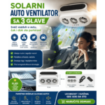 Solarni Auto Ventilator sa 3 Glave – Svež vazduh u autu, čak i dok ste parkirani! ☀️🚗