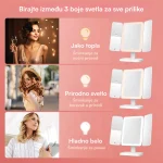 ogledalo za šminku sa LED svetlom — prednja strana