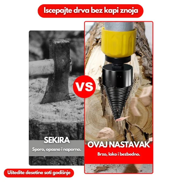 Burgija za Cepanje Drva - brzo i lako