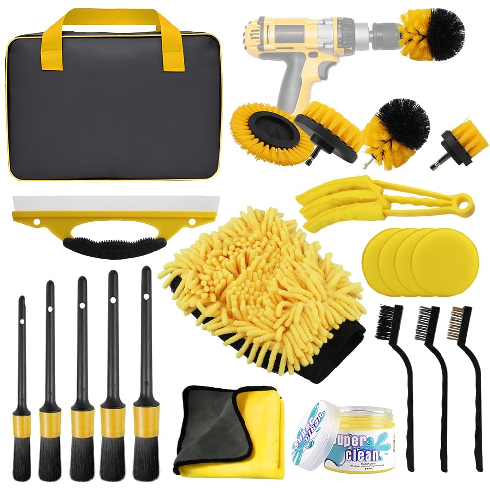Set četki za pranje i detaljno čišćenje auta – 21 delova + torba Set četki za pranje i detaljno čišćenje auta – 21 delova + torba