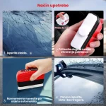 četka za uklanjanje masnog filma sa stakla — u upotrebi