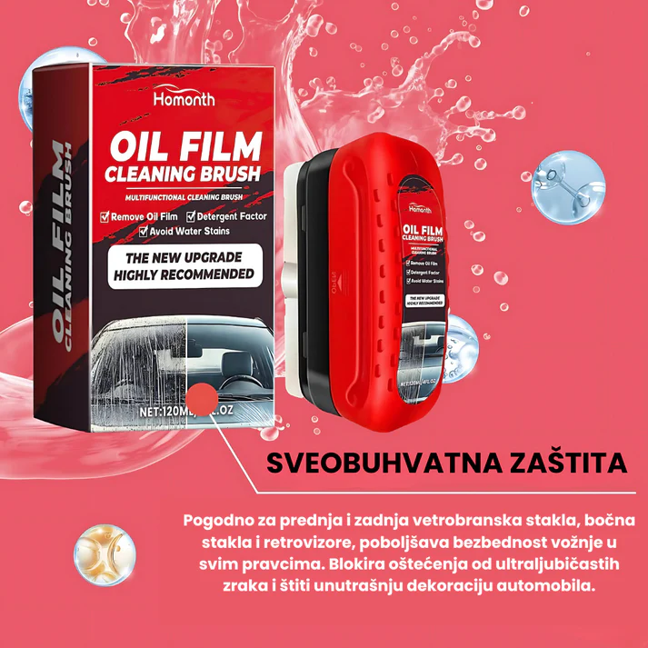 Četka i sredstvo za uklanjanje masnog filma sa auto stakala – 120 ml četka za uklanjanje masnog filma sa stakla — detalji