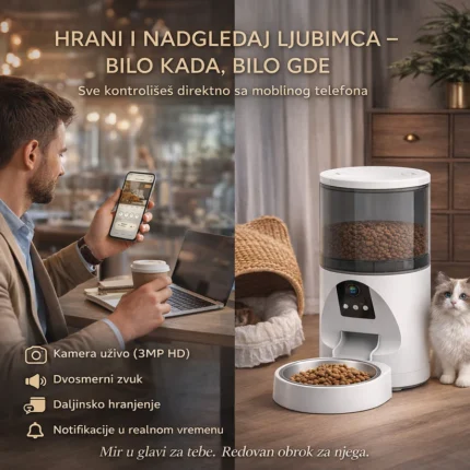 Automatksa hranilica sa kamerom za ljubimce