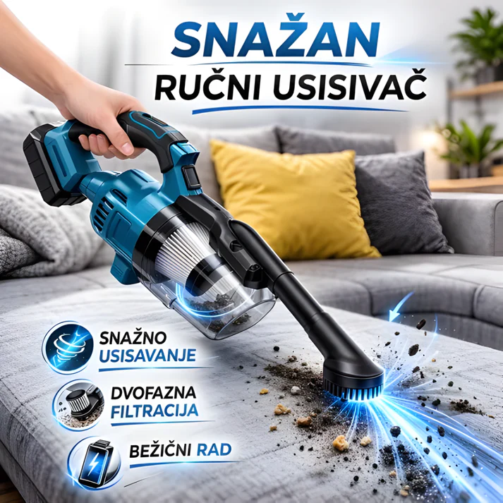Snažan usisivač za auto i kuću sa više nastavaka Snažan usisivač za auto i kuću sa više nastavaka