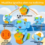 muzikalni slonić igračka — u upotrebi