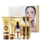 24K Zlatni Set za Negu Lica – Serum, Čistač, Peel-Off Maska i Maska za Oči - slika 2