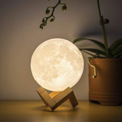 3D Mesec Lampa — Punjiva Noćna Lampa sa Dodirom i LED Svetlom - slika 2