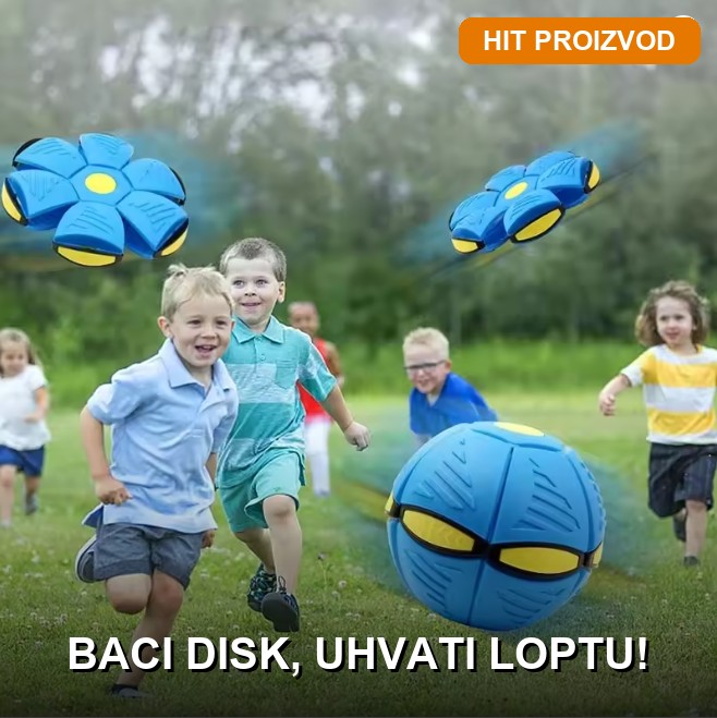 Leteća lopta i frisbi 2-u-1 – Transformišući disk za decu i pse
