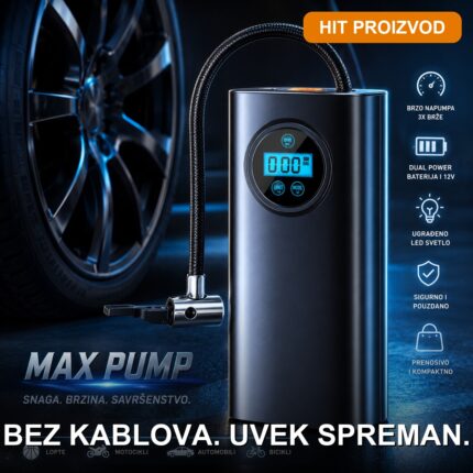 Aku Pumpa 4u1 Punjiva – Za Gume, Dušeke, Lopte i Bicikle