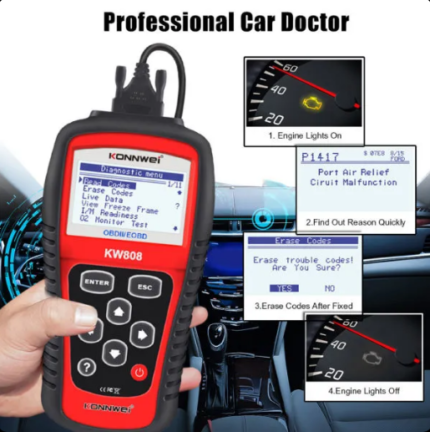 KW808 Auto Dijagnostika OBD2 – Profesionalni Skener Grešaka za Vozila