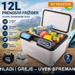 Auto Frižider 12L 12V/220V – Prenosivi Mini Frižider i Grejač za Kamp i Putovanja