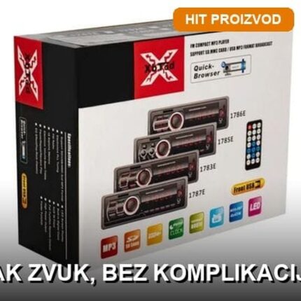 AutoMusic Auto Radio MP3 Plejer 4×60W sa USB i SD Karticom
