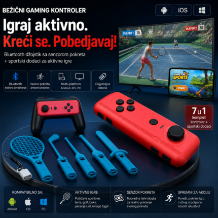 L05 Bežični Gaming Kontroler sa Senzorom Pokreta – Bluetooth Džojstik za Android, iPhone i PC