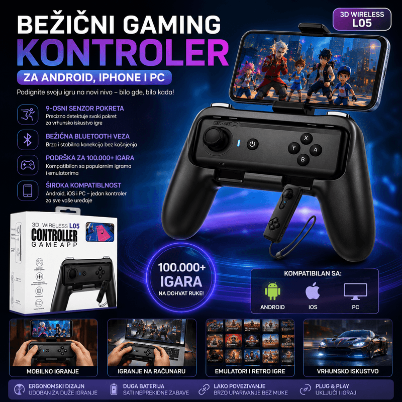 Kako povezati džojstik — Bluetooth gaming kontroler na telefon i PC Kako povezati džojstik — Bluetooth gaming kontroler na telefon i PC