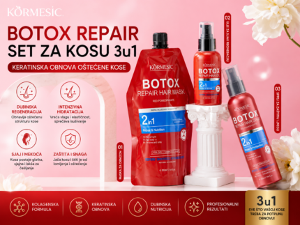 Botox Repair Set za Kosu 3u1 – Keratinska Regeneracija i Sjaj