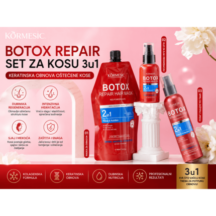 Botox Repair Set za Kosu 3u1 – Keratinska Regeneracija i Sjaj