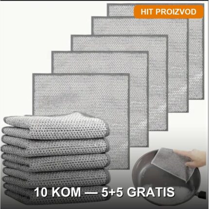 Čelične krpe za ribanje od nerđajuće žice — 5+5 GRATIS (10 komada)