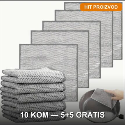 Čelične krpe za ribanje od nerđajuće žice — 5+5 GRATIS (10 komada)