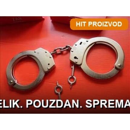 Čelične Lisice na Lanac sa 2 Ključa – Profesionalne Metalne Lisice za Sigurnosne Namene