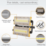 Linearni COB LED Reflektor 100W – Industrijski, Vodootporan, 8000lm - slika 4