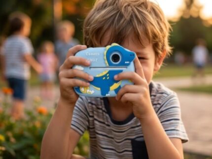 Dečiji fotoaparat sa štampačem slika — Plavi Dinosaurus (instant foto za decu 3-10 god.) - slika 2