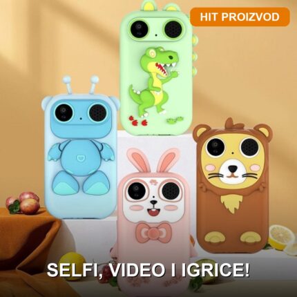 Dečiji Fotoaparat u Obliku Telefona sa Selfi Kamerom i Touch Ekranom 2.8"