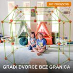 Dečiji set za izgradnju dvorca — štapići i kuglice za kreativnu gradnju