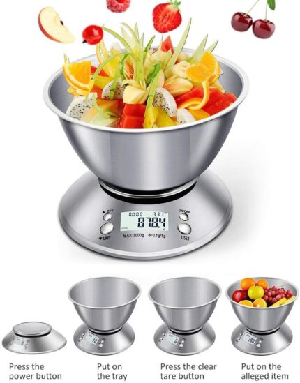 Digitalna Kuhinjska Vaga INOX do 5 kg – Precizno Merenje za Svaki Recept