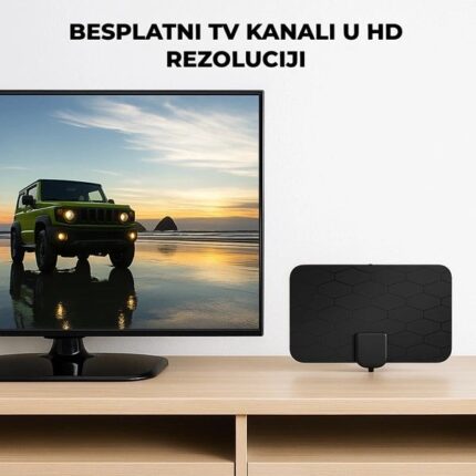 Digitalna sobna antena sa pojačivačem signala — DVB-T2, HD prijem, domet 980 milja - slika 2