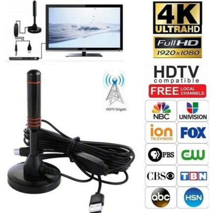 Digitalna Sobna TV Antena na Magnet – DVB-T2 360° Prijem, 5m Kabl