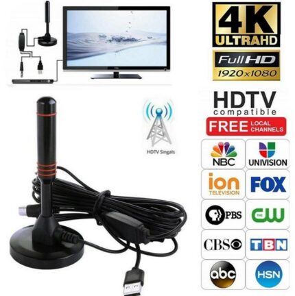 Digitalna Sobna TV Antena na Magnet – DVB-T2 360° Prijem, 5m Kabl