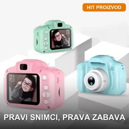 Digitalni fotoaparat za decu — pravi snimci, zabavne funkcije (plavi i roze)