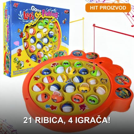 Društvena igra Pecanje XL — Porodična igra sa 21 ribicom i 4 pecaljke