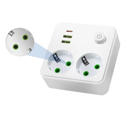 Dupla Utičnica sa 2 USB-A i 1 USB-C Portom – EU Utikač