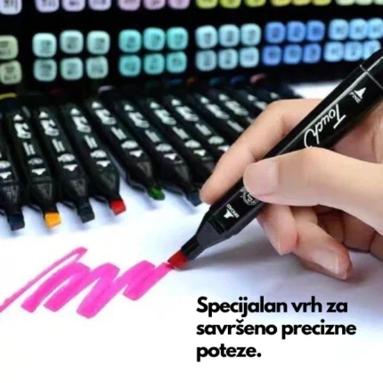 Dvostrani Flomasteri Set 48 Komada – Tanki i Debeli Vrh - slika 2