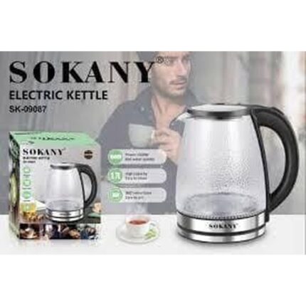 Sokany SK-09087 Električni Ketler od Borosilikatnog Stakla 1,7 L – 1500 W