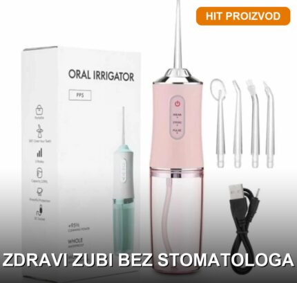 Električni oralni irigator za čišćenje zuba i desni — vodeni flosser