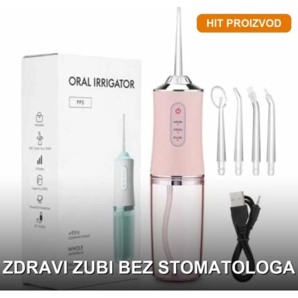 Električni oralni irigator za čišćenje zuba i desni — vodeni flosser