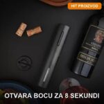 Električni otvarač za vino SET sa rezačem folije — otvara bocu za 8 sekundi