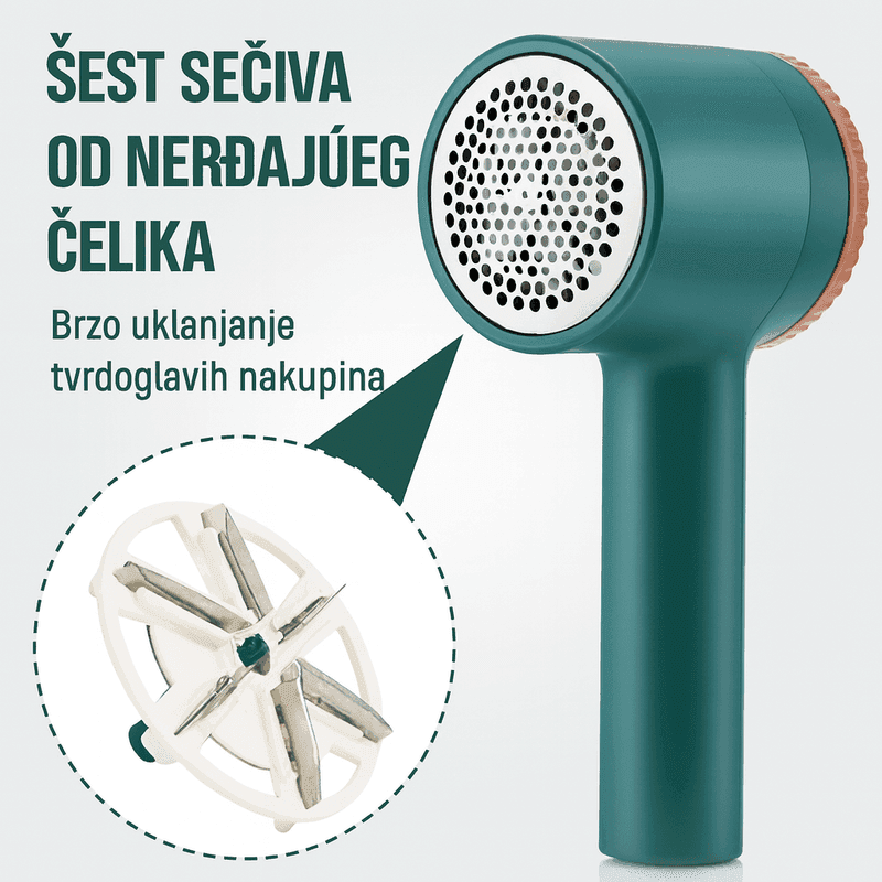 električni trimer za dlačice na odeći — detalji