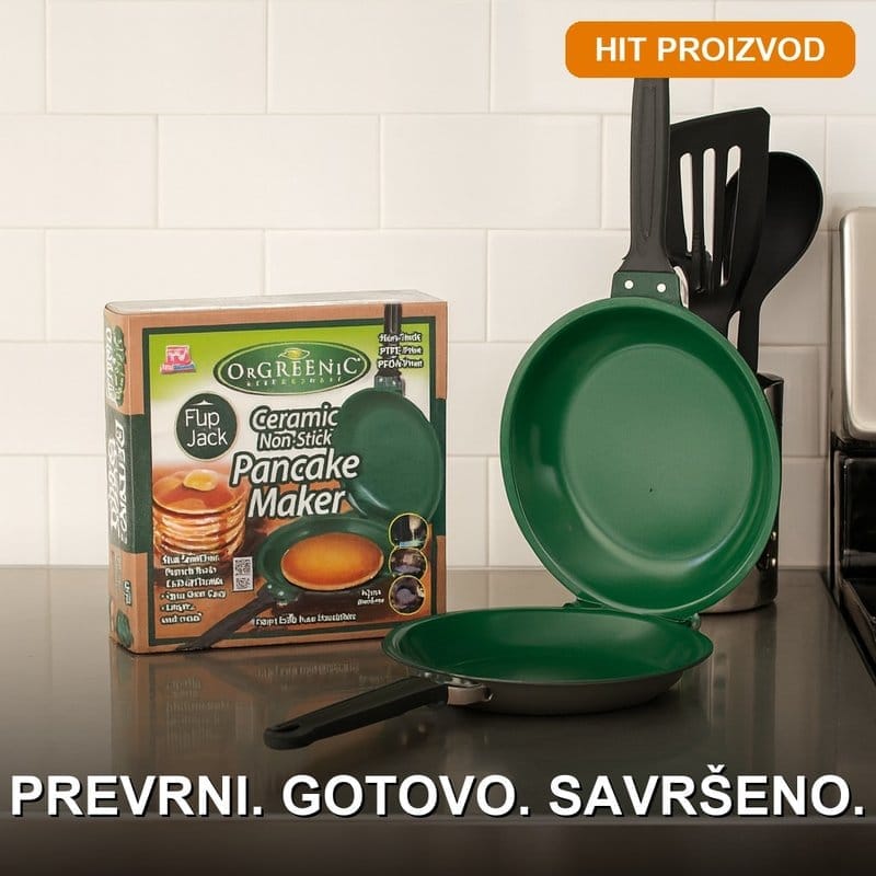 Flip Jack Tiganj sa Dvostranim Pečenjem Flip Jack tiganj sa dvostranim pečenjem — savršene palačinke bez prskanja